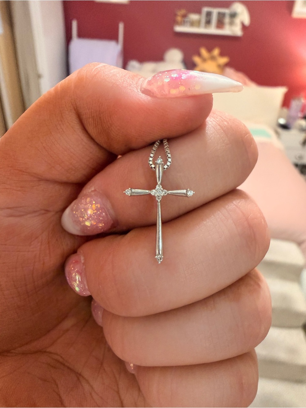 White Gold, Diamond Cross Necklace
